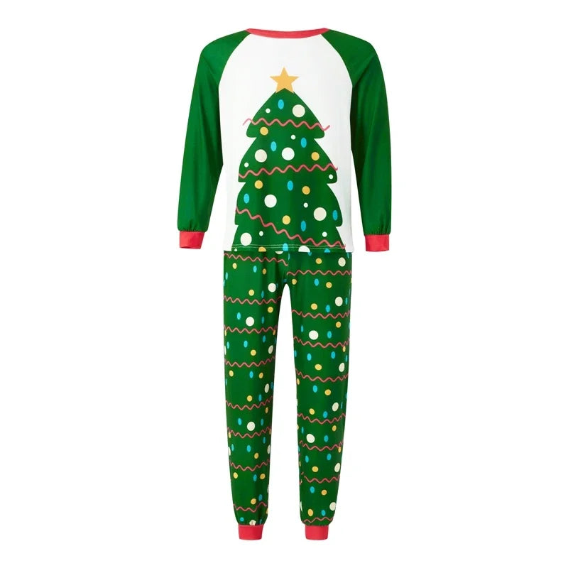 hirigin Christmas Family Matching Pajama Sets Cute Christmas Tree Elk Sleepwear Holiday PJS Sleepwear for Couples Kids Baby