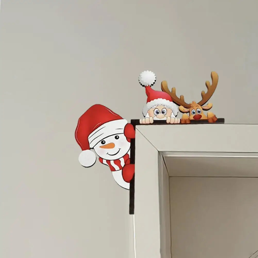 Santa Claus Door Frame Christmas Decoration Snowman Santa Claus Elk Sign For Indoor Outdoor Frame Pendant Holiday Party Decor