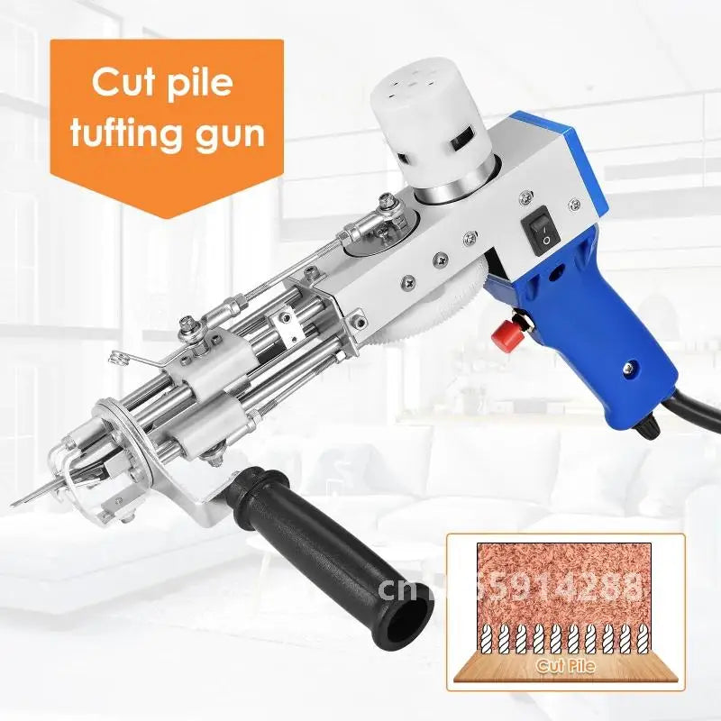 2 in 1 Tufting Gun Set Electric Touffing Pistol,7 – 21mm Tufting Pisto, with Wool Yarn and Tufting Canvas,Trimmer for Beginners