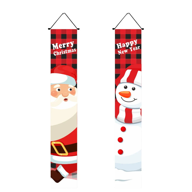 Santa,Snowman,Elk,banners,Merry Christmas,home decorations,gifts,Christmas doors,flags,banners 2024,Happy New Year,holiday party