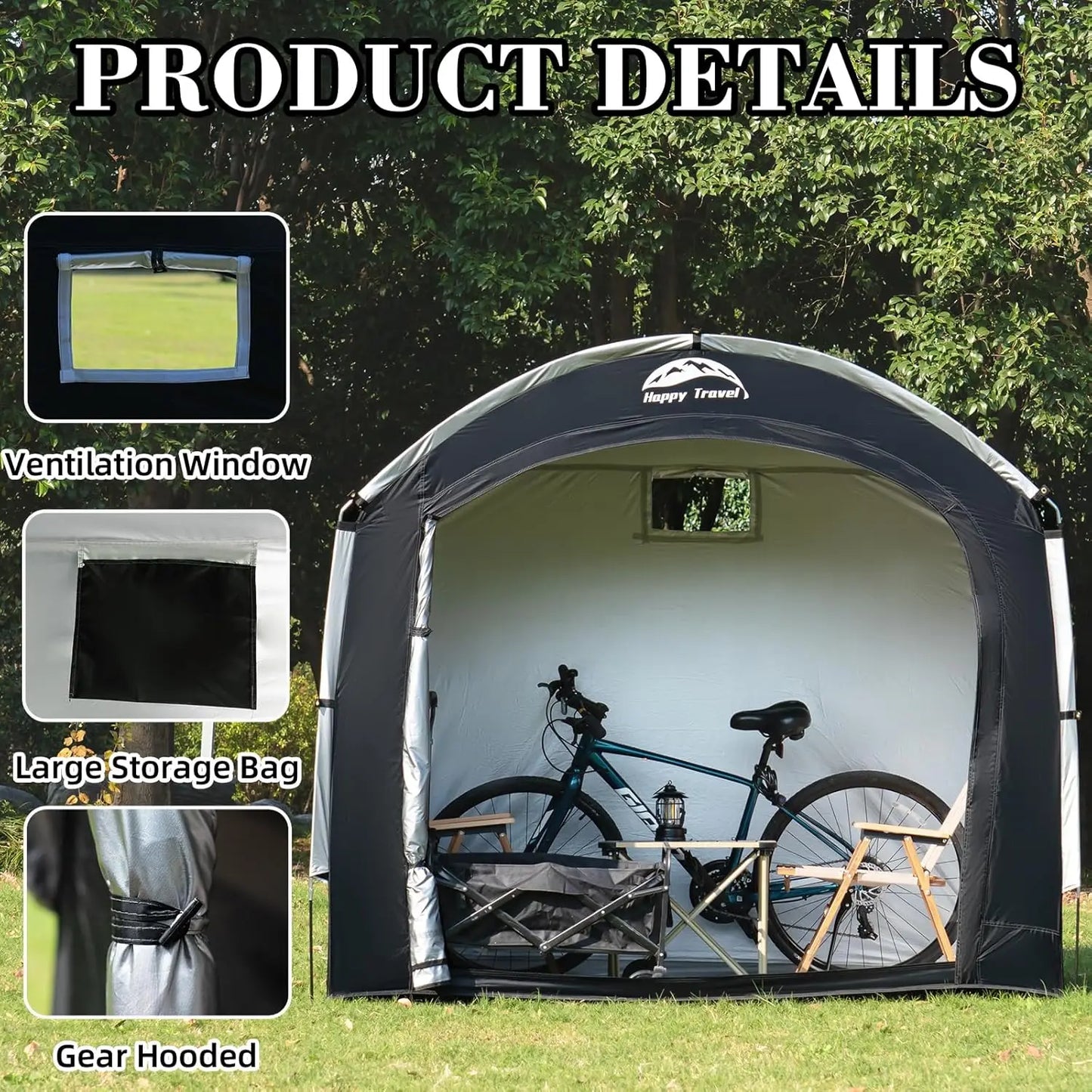 Bike Storage Tent  Outdoor Waterproof Bicycle Covers Shelter with Window for 2/4/6/8  Outside Portable