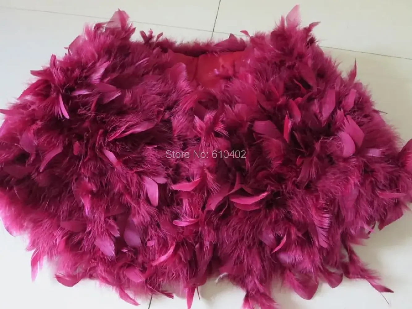 Real Ostrich Feather Fur Shawl Wraps Warm Cape For Wedding Party Dinner Wine Red