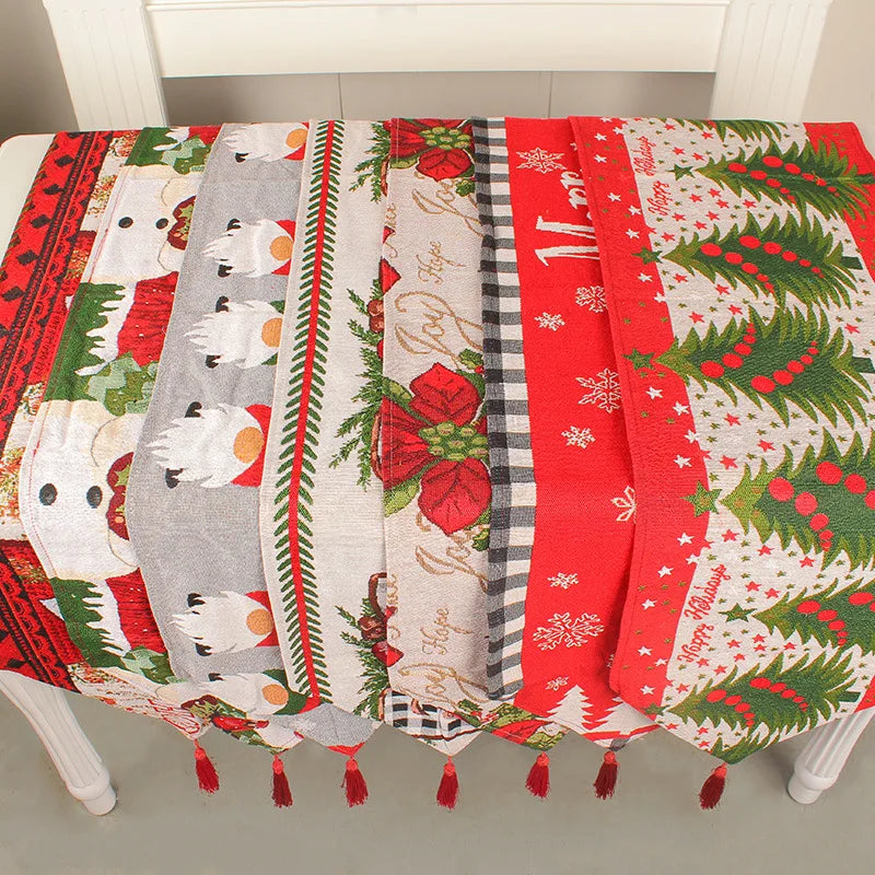 2023 New Christmas Table Runner Creative Restaurant Printed Tablecloth Festive Table Decoration Camino De Mesa Drop Shipping