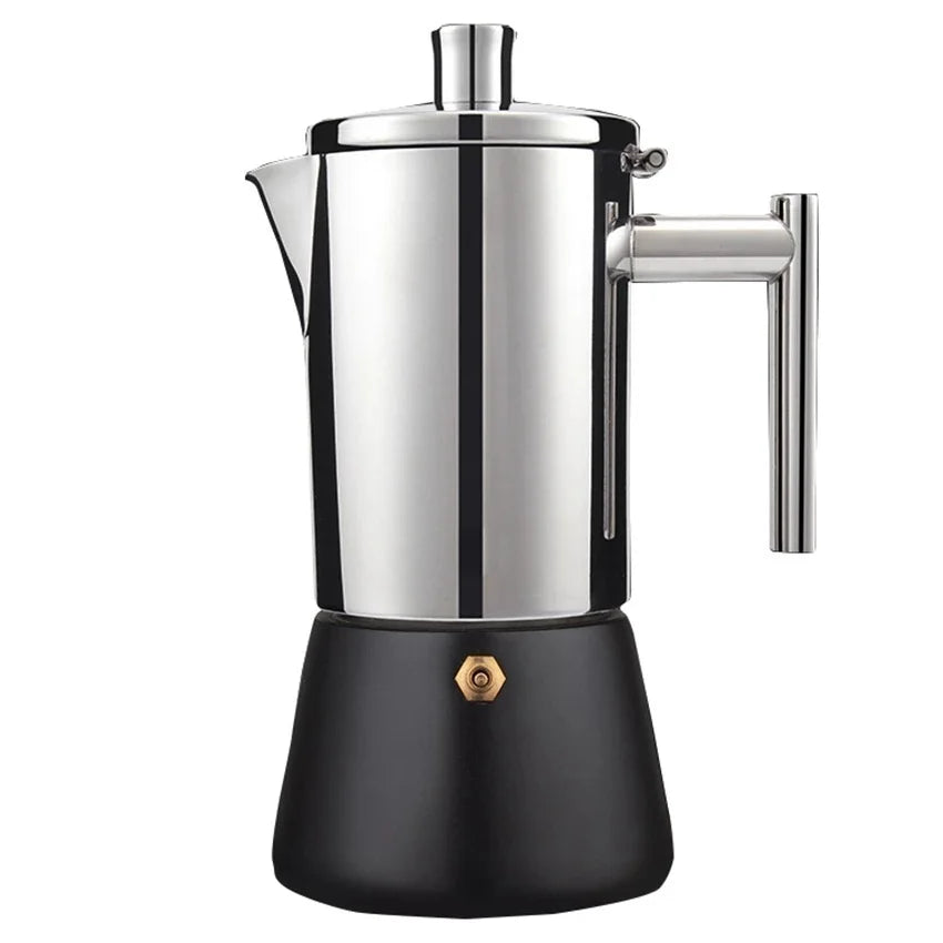 Italian Moka Coffee Pot Thickened Stainless Steel Mocha Kettle Cuban Espresso Maker Cup For Gas Stove Or Induction Cooker