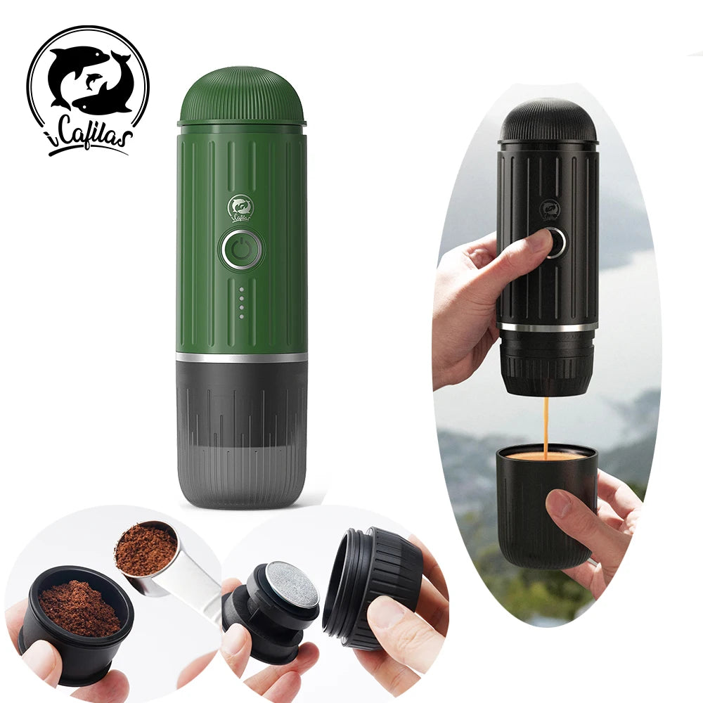 I Cafilas 70ml Portable Coffee Machine Expresso Coffee Maker Fit Nexpresso Dolce Pod Capsule Coffee Powder  for Car & Home