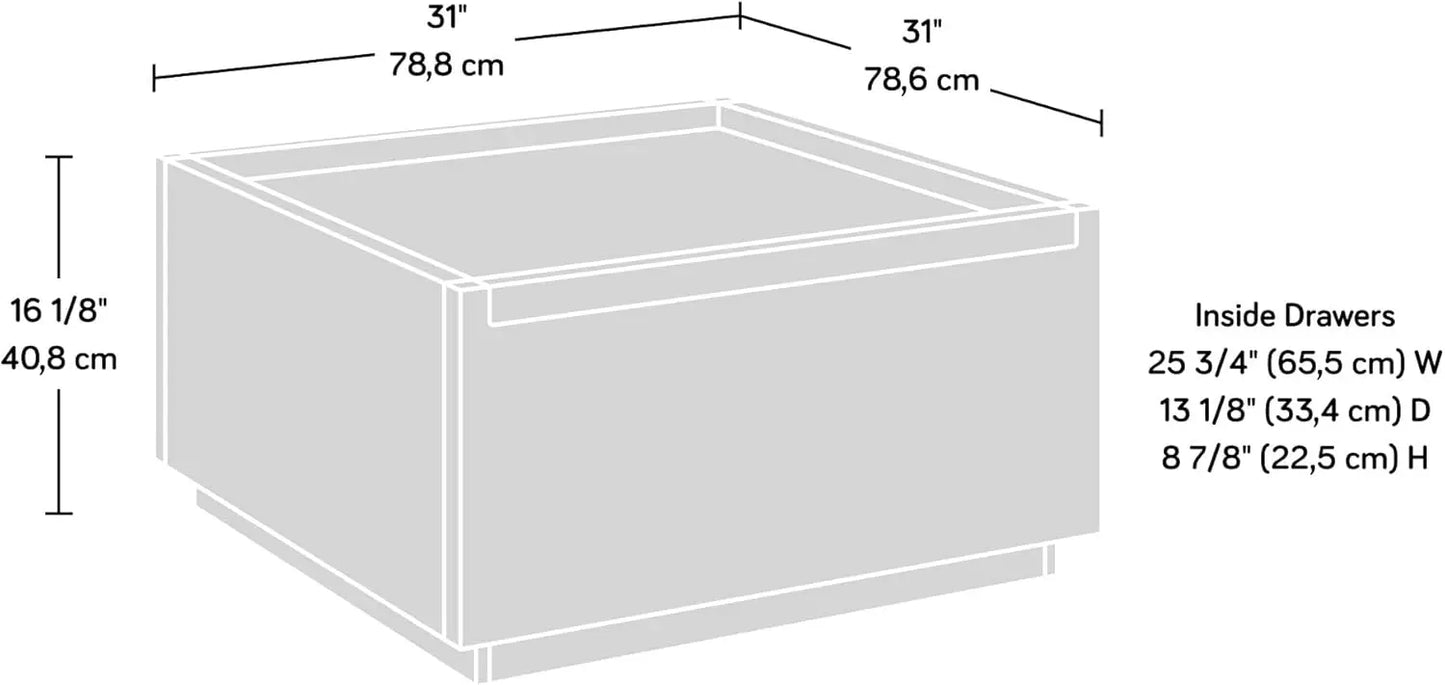 Manhattan Gate Coffee Table, L: 31.02" x W: 30.95" x H: 16.06", Blaze Acacia Finish