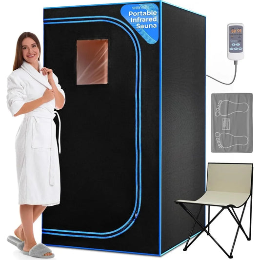 Portable Sauna for Home, Infrared Sauna Tent with Heated Foot Pad and Folding Chair,Remote Control in-Home Spa Sauna