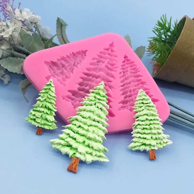 3 hold DIY Christmas Tree Silicone Cake Mold For Baking Accessories Cake Decorating Tools Art Resin Molds