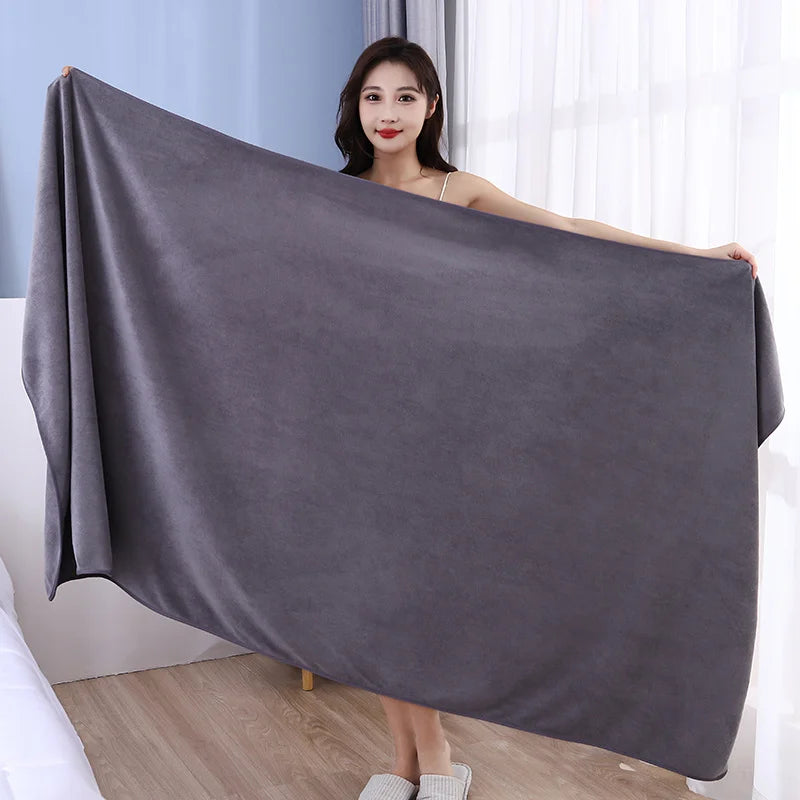 super large smooth and soft double-sided quick-drying microfiber bath towel thickened non-linting towel Sports beauty bath towe