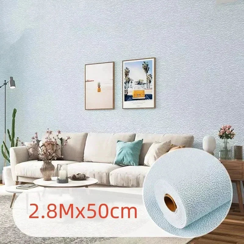 3D Anti-collision Soft Wall Sticker Sponge Self-adhesive Wallpaper Wall Sticker Waterproof Thermal Insulation Foam Wall Sticker