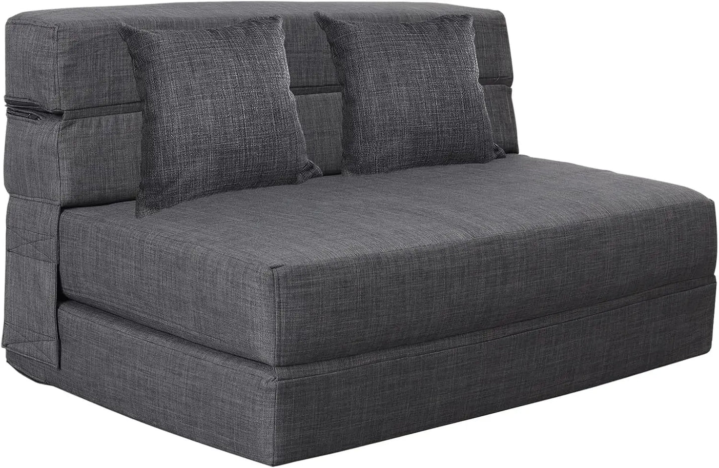 Sofa Couch Memory Foam with 2 Pillows Sleeper Chair Lazy Couch Triple Futon Convertible Guest Beds, Washable