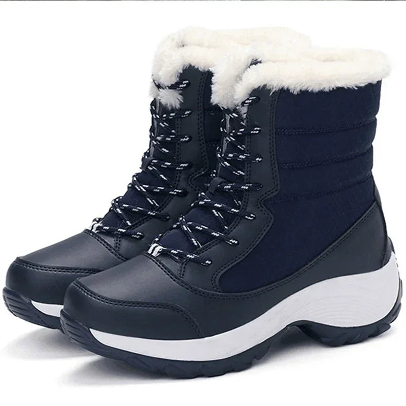 Women Boots Winter Platform Heels Snow Boots for Wamen 2023 Trend Fur Warm Ankle Boots Female Plush Winter Waterproof Shoes