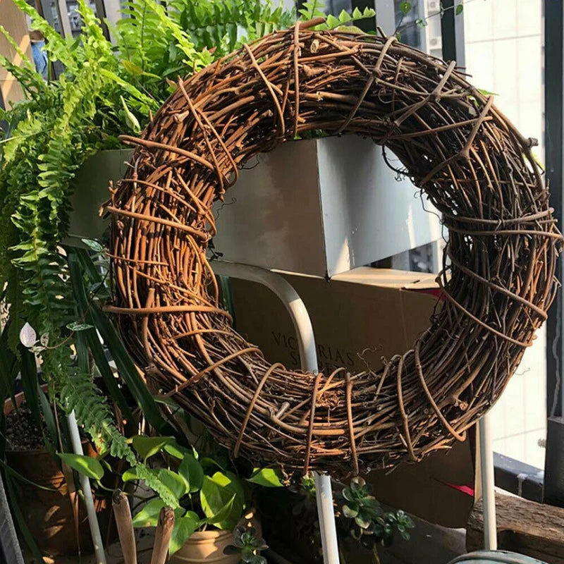 Christmas Artificial Vine Ring Wreath Rattan Wicker Garland Xmas Party Decor DIY  Farmhouse Decor  Rattan Decor Garland