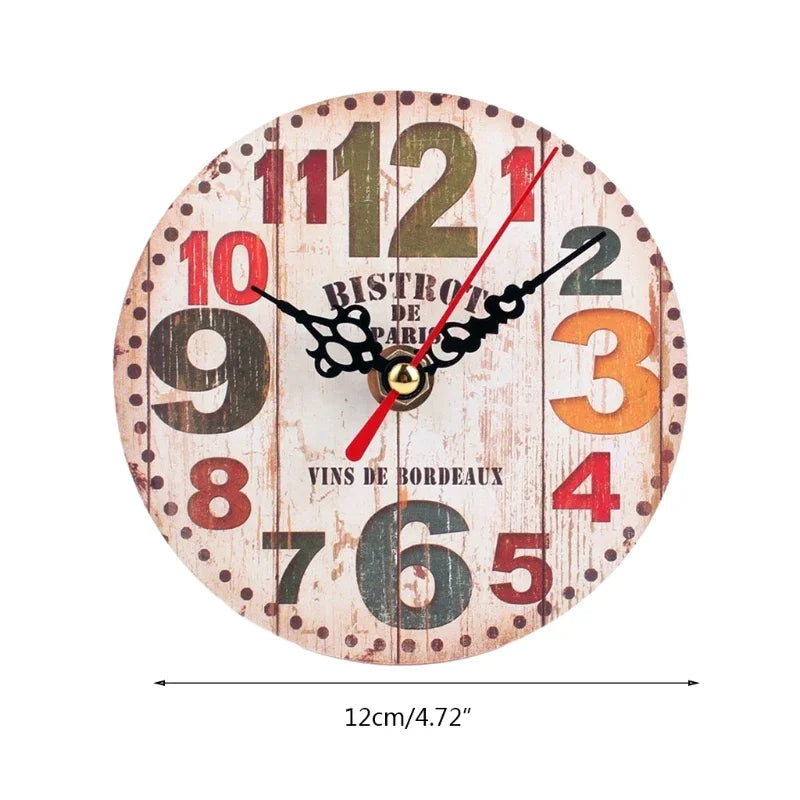 Silent Non-Ticking Wooden Wall Clocks Operated Country Retro Rustic Decorative for Living Room Kitchen