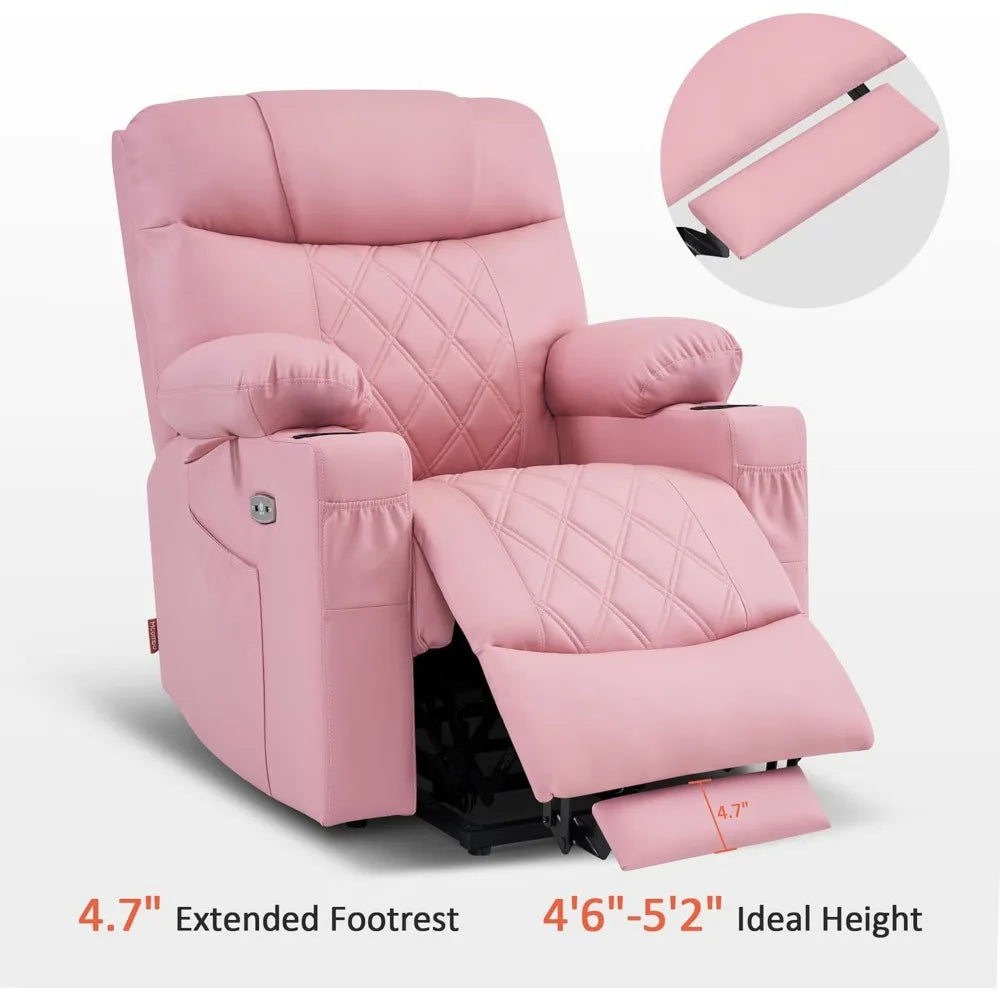 Small Size Power Lift Recliner Chair Sofa with Massage and Dual Heating, Adjustable Headrest for Elderly People Petite,USB Ports