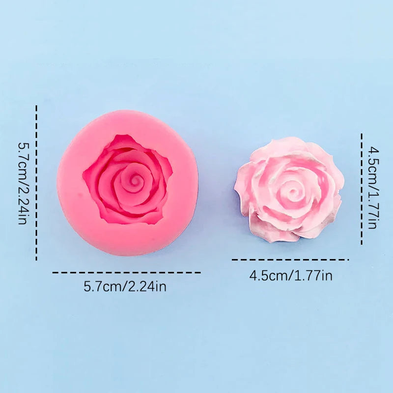 3D Beautiful Roses Silicone Mold Cake Baking Christmas Decoration Tool Chocolate Soap Red Flower Candle Mould Kitchenware