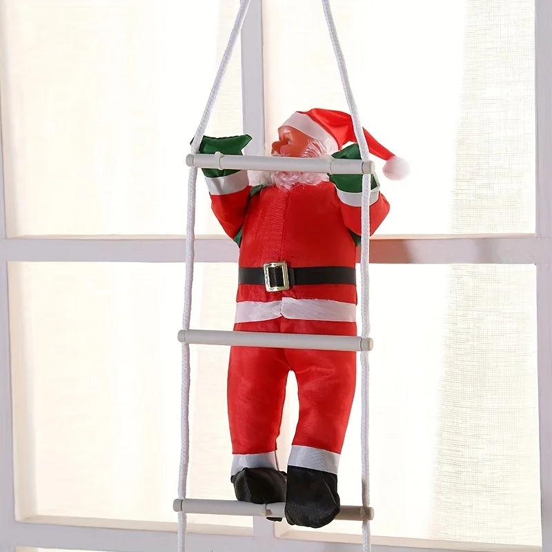 Festive Christmas Santa Claus Climbing Ladder Doll - Indoor Door Wall Tree Pendant - New Year Gift  christmas decoration