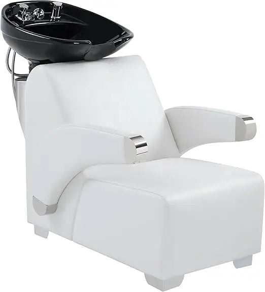 Adjustable Modern Shampoo Sink Chair,Hair Washing Station ForProfessional Shampoo Barbershop,Ceramic Bowl Backwash Shampoo Chair