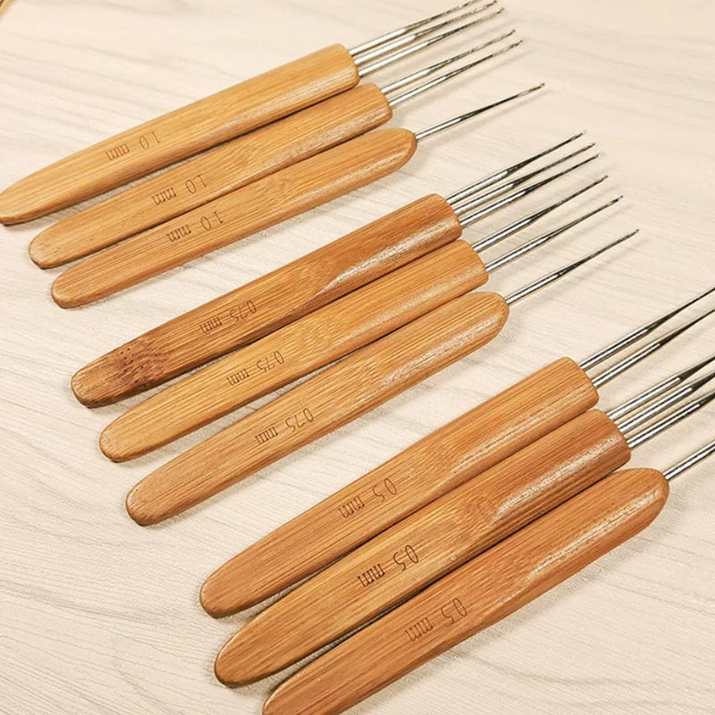 3pcs hair crochet needles set 0.5/0.75/1MM size dreadlocks hair braiding tools for hair crocheting