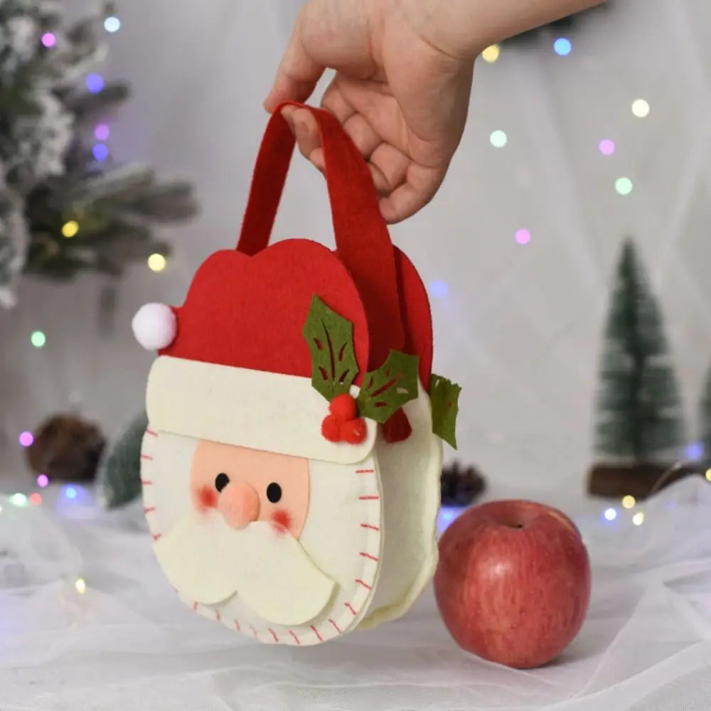 Ornament Non-woven Bag With Handle Christmas Tree Decoration Wool Felt Bag Tote Bag Candy Bag Gift Pouch Christmas Gifts Bag