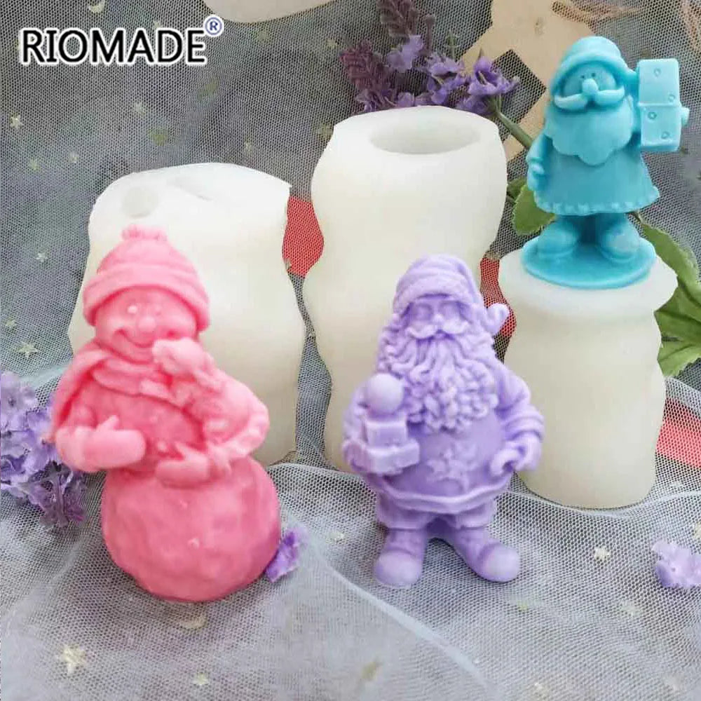 3d Santa Claus Snowman Model Baking Tool Silicone Mold Aromatherapy Candle Plaster Diy Epoxy Resin Christmas Handmade