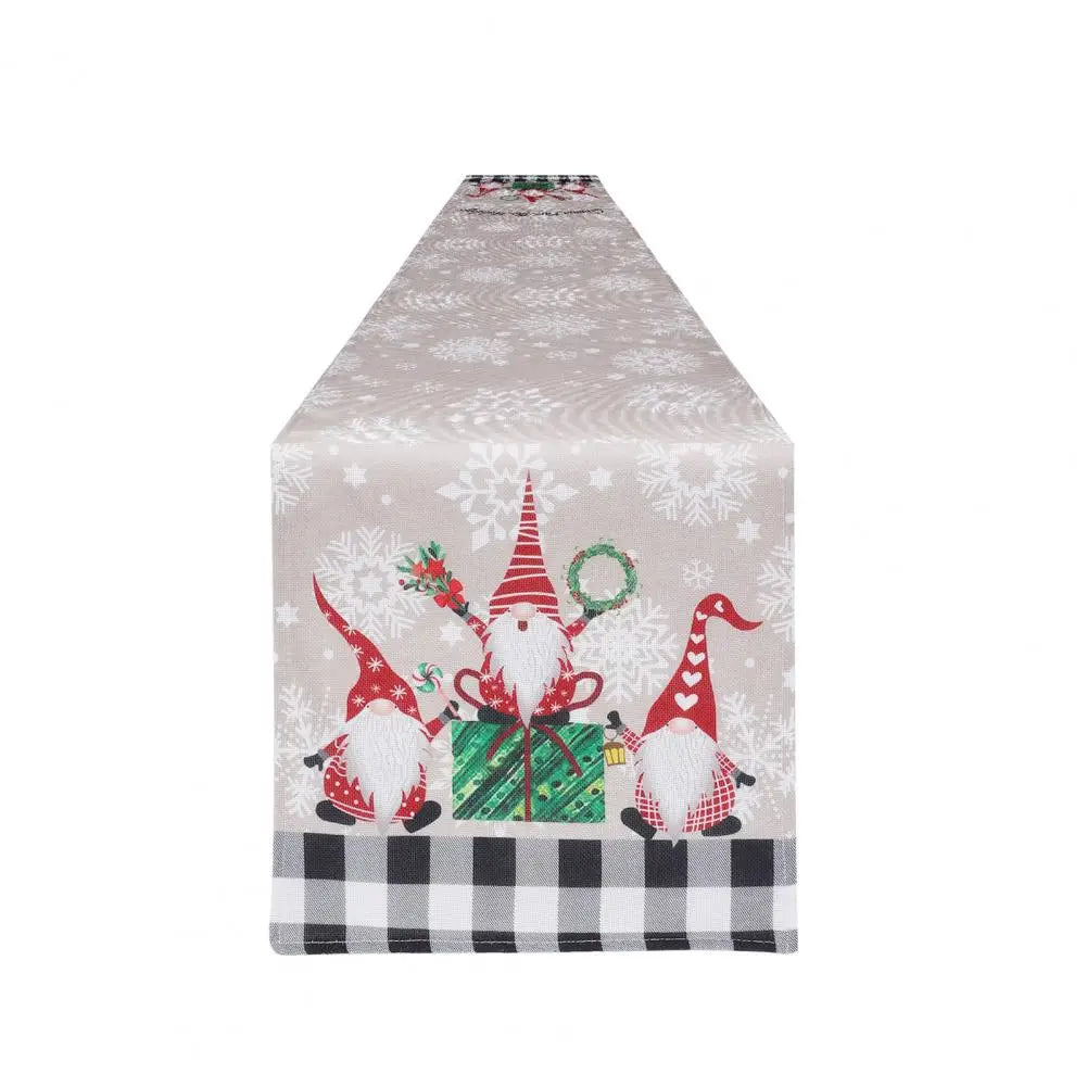 Christmas Table Runner Holiday Table Runner Festive Snowflake Gnome Print Table Runner Durable Exquisite Christmas for Home