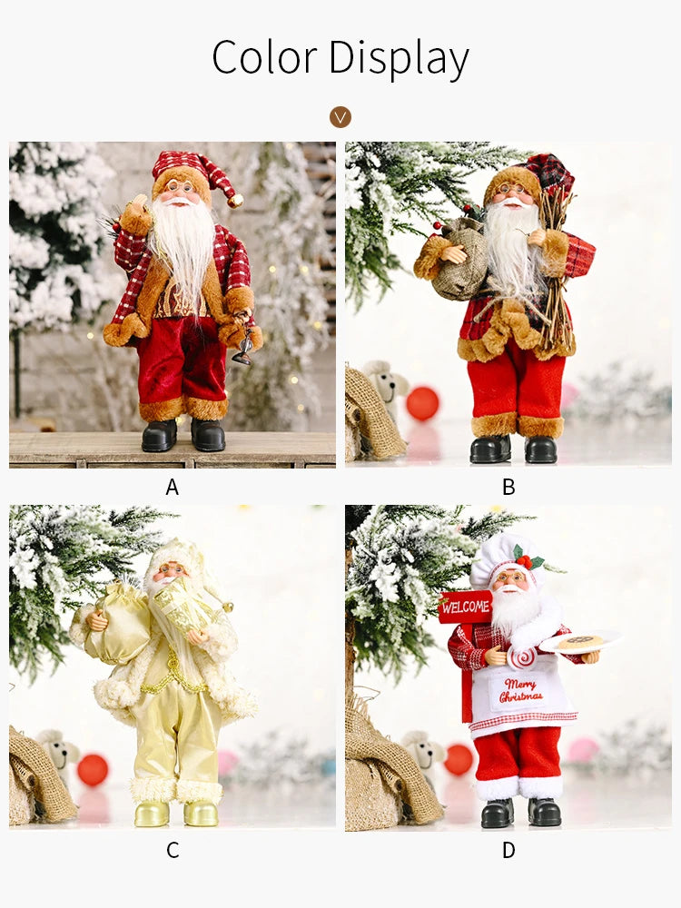 2024 Xmas Decor for Home Navidad Party Ornaments Christmas Ornaments Santa Claus Doll with Gift Bags