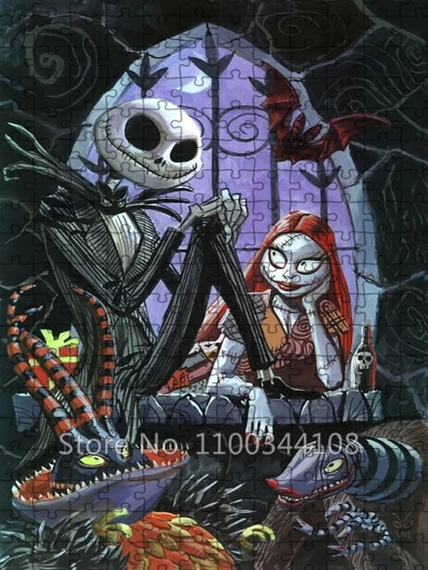 Nightmare Before Christmas Jigsaw Puzzles Disney Halloween Corpse Bride Ghost Wooden Puzzle for Adult Decompression Toys Games