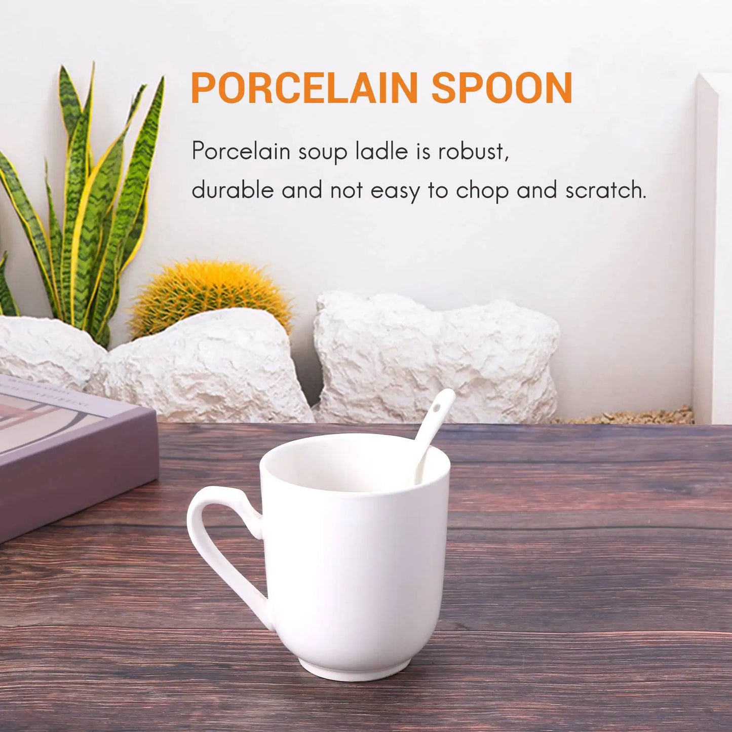 5PCS White Porcelain Egg Spoons Ceramic Spoons Coffee Spoon Dessert Spoon Mocha Dip Serving Spoon