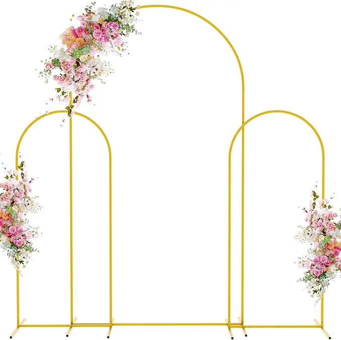 Wedding Arch Backdrop Stand Gold Metal Arch Stand Set of 2 for Birthday Party Wedding Ceremony Baby Shower Graduation Decoration