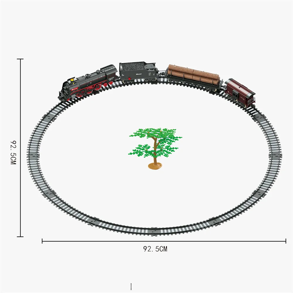 Children Electric Train Toy Kit  Retro steam track train Track Model Toy  Boy Toys Kids Christmas Gift