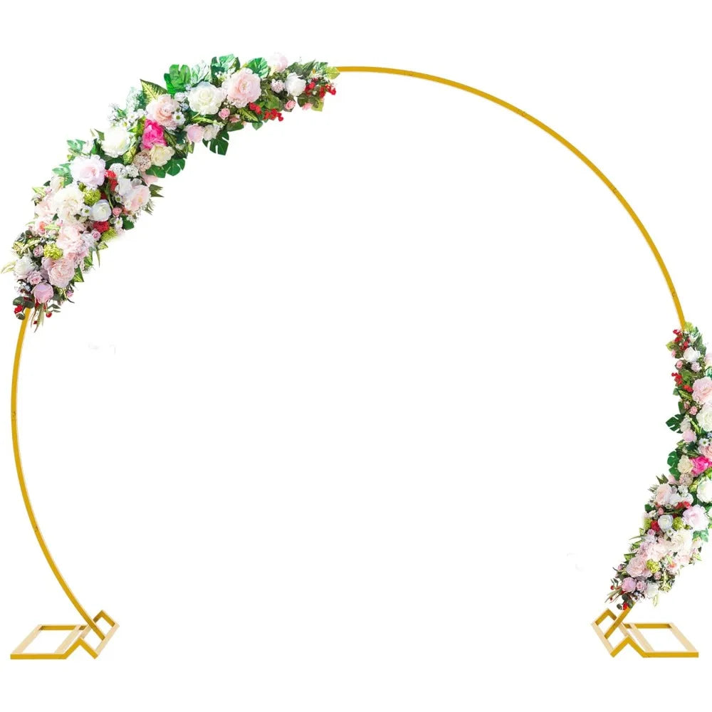 Wedding Arch Round Backdrop Stand Gold Metal Circle Backdrop Stand Circle Balloon Arch Stand Frame for Anniversary Ceremony