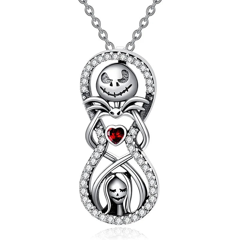 2024 New Heart Pendant Necklace Hip-hop Versatile Skull Jewelry Gift Halloween Gift Pendant Wholesale