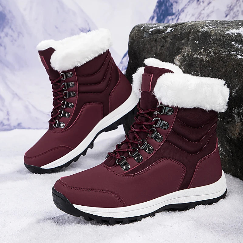 Winter Brand Women's Boots Plush Snow Boots Outdoor Non-slip Sneakers Women Warm  Waterproof Boots Fashion Casual Designer Shoes