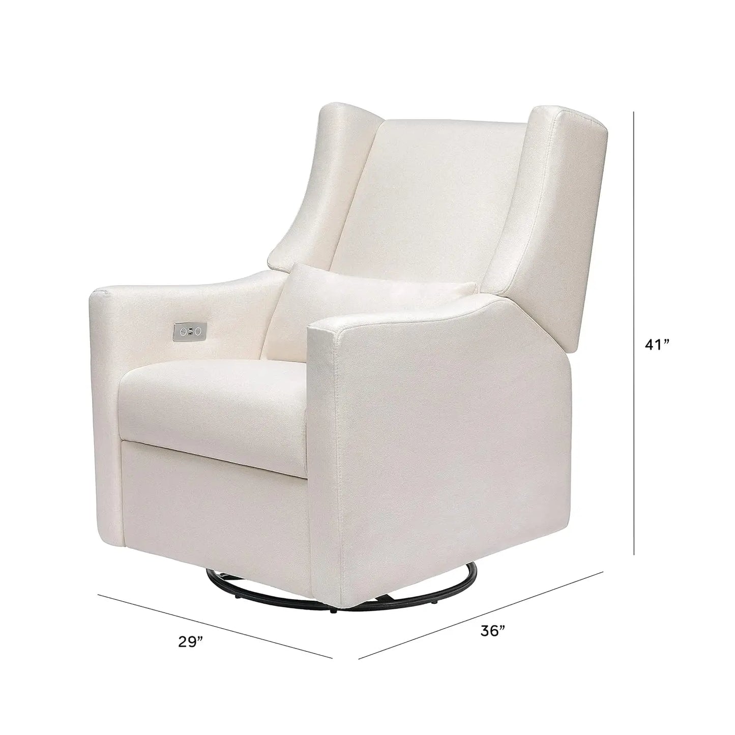 Electronic Power Recliner and Swivel Glider with USB Port in Performance Cream Eco-Weave, Water Repellent & Stain Resistant