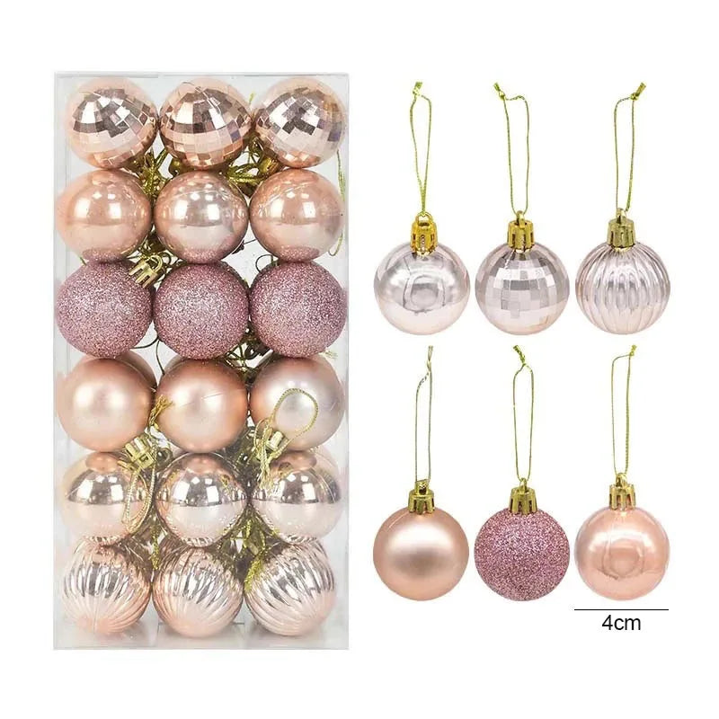 1box Christmas Balls Christmas Tree Ornaments Ball Xmas Hanging Tree Pendants Home Party Decor 2023 New Year Gift Noel Navidad