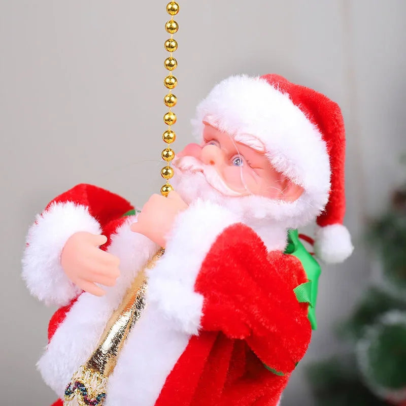 2022 Electric Santa Claus Toy Climbing with Music Toy Electric Climb Up Down Climbing Santa Christmas New Year Children's Gifts