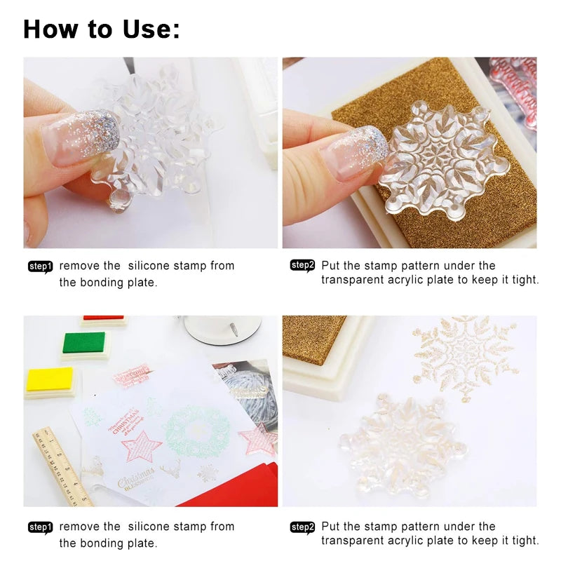 Merry Christmas Clear Stamps Transparent Silicone Stamp Seal for Card Making Decoration and DIY Scrapbookig T1639