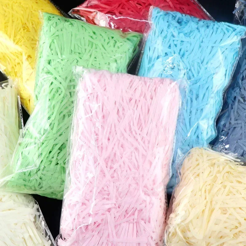 100g Box Filler for Gift Colorful Raffia Shredded Paper Filler Birthday or Wedding Party DIY Candy Material Packaging Filler