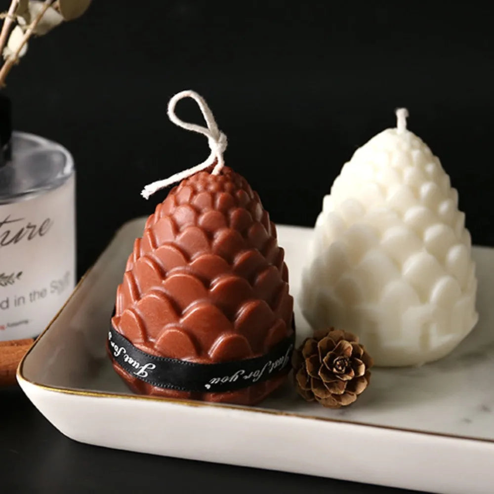 3D Pine Cone Candle Silicone Mold DIY Multicavity Pine Nut Resin Soap Making Set Chocolate Cake Ice Mould Christmas Decor Gift