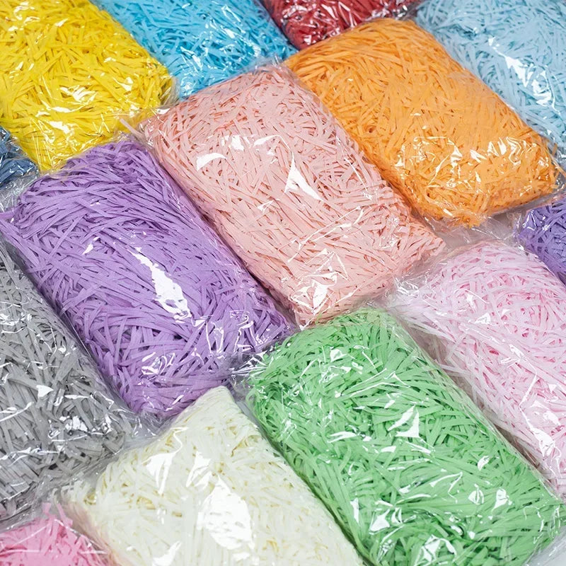 100g Box Filler for Gift Colorful Raffia Shredded Paper Filler Birthday or Wedding Party DIY Candy Material Packaging Filler