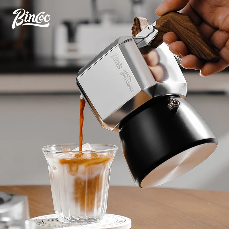 Bincoo Double Valve Moka Pot Coffee Pot Espresso Extraction Coffee Pot Outdoor Brewing Coffee Barista Accessories