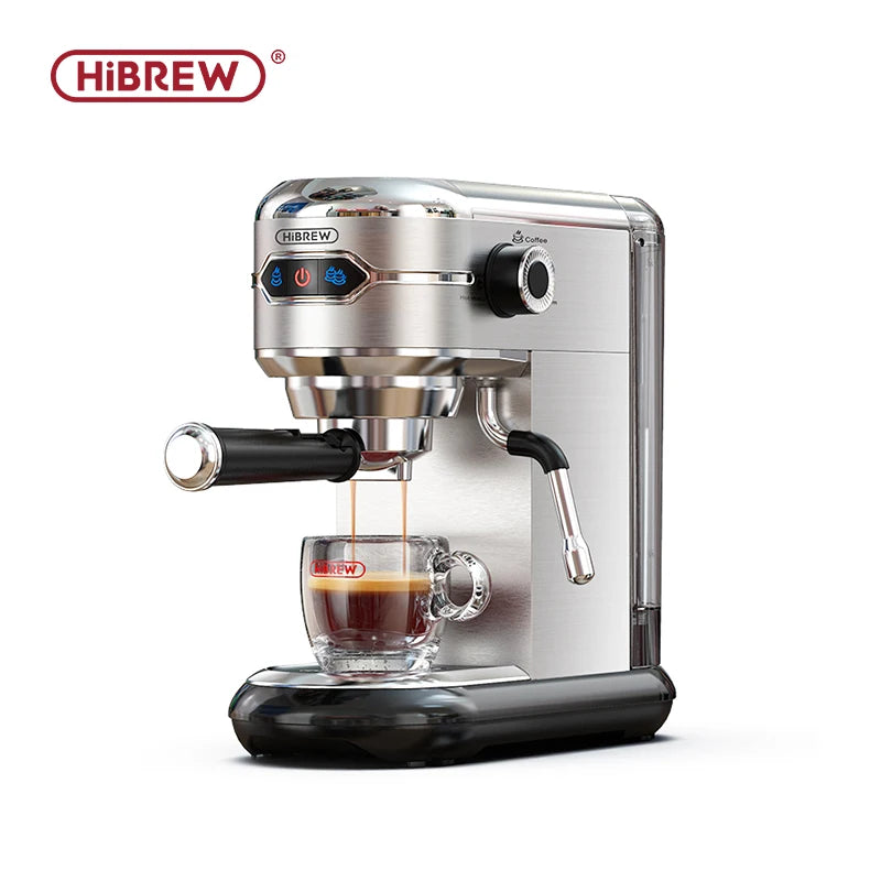 HiBREW Coffee Maker Cafetera 20 Bar Inox Semi Automatic Super Slim ESE POD& Powder Espresso Cappuccino Machine Hot Water H11