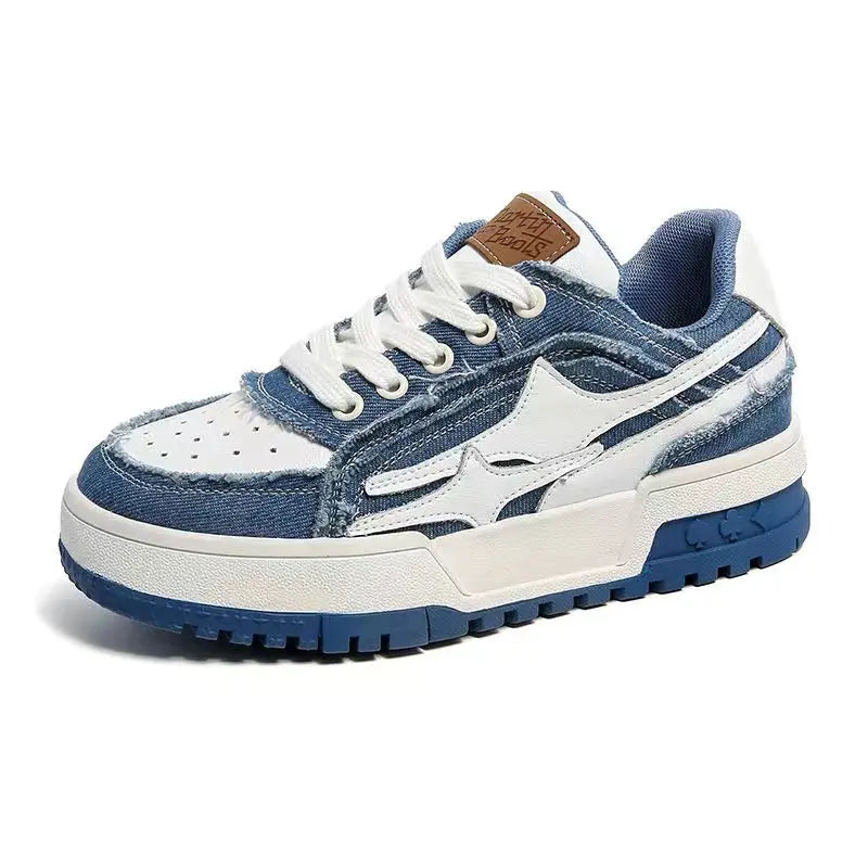 Leather Shoes 2024 Autumn and Winter New Denim Lightweight and Comfortable Women's Shoes Versatile Sports and Leisure Shoes