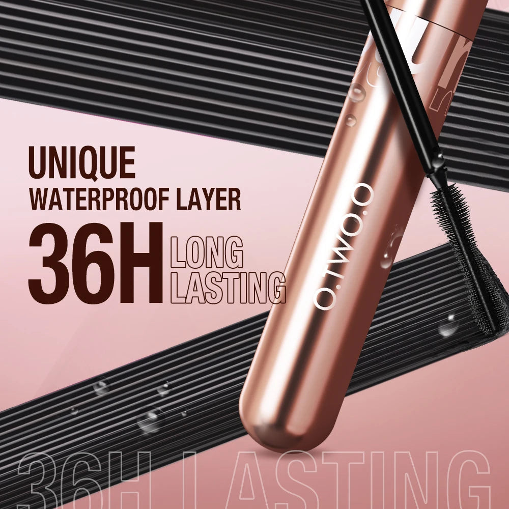 O.TWO.O Mascara Waterproof 4D Silk Fiber Curling Volume Lashes Thick Lengthening  Nourish Eyelash Extension High Quality Makeup