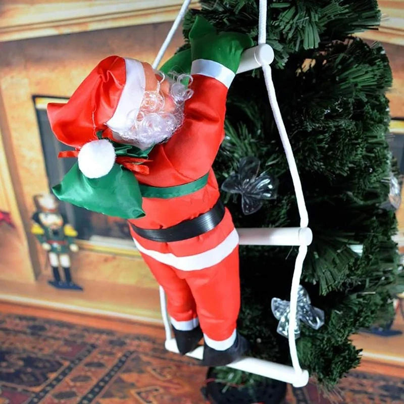 Santa Claus Climbing Ladder Santa Claus Doll Christmas Tree Hanging Ornament Outdoor Indoor Door Wall Decoration New