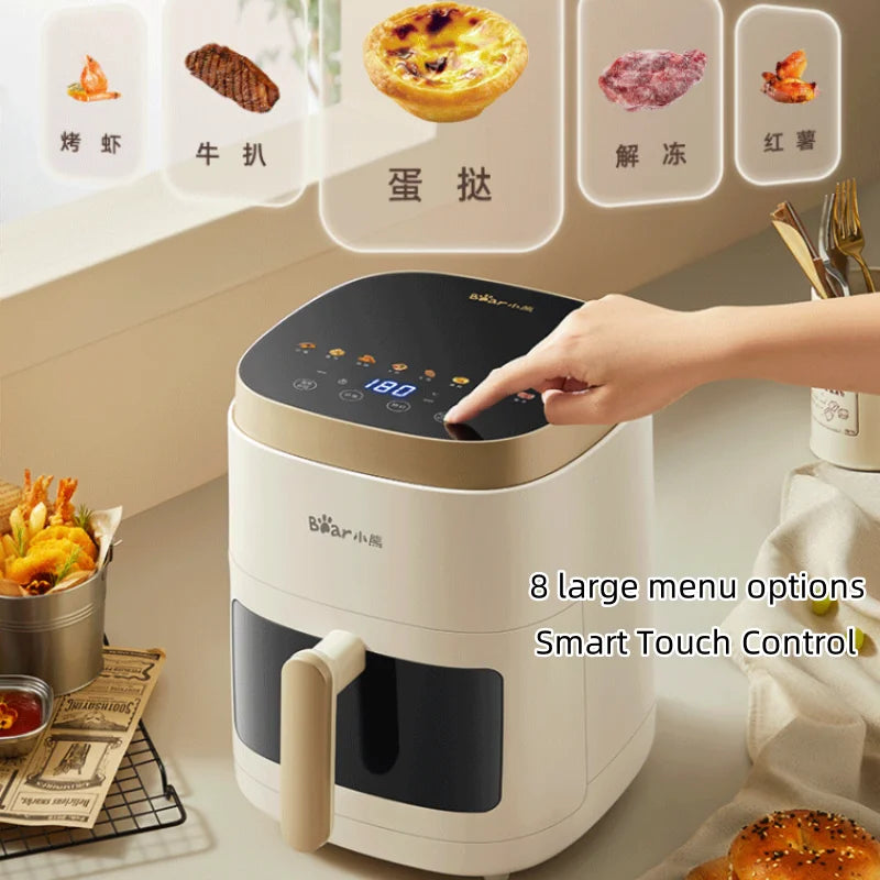 Bear Multi-function Air Fryer Household Electric Fryer 5L Large Capacity Frying and Baking Machine Touch Screen Control