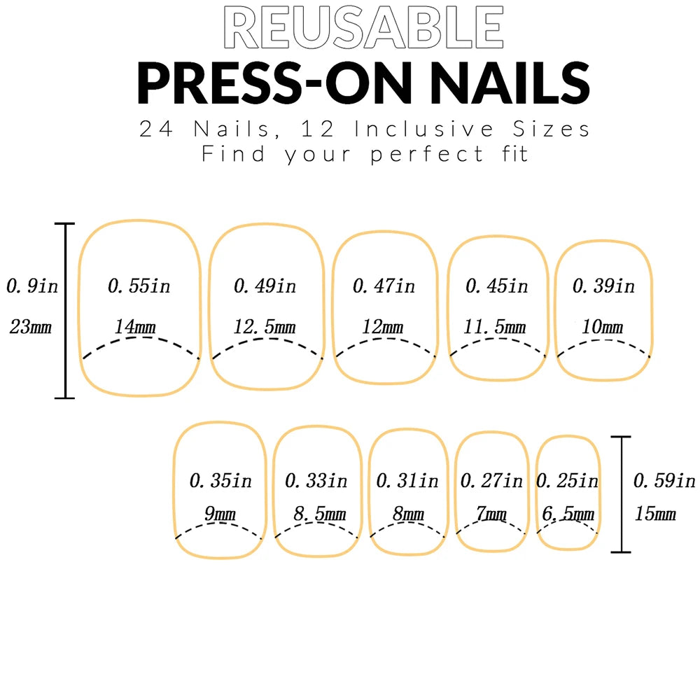 24pcs press on nails short square green press on nails Solid color sweet french tip press on nails cute nail