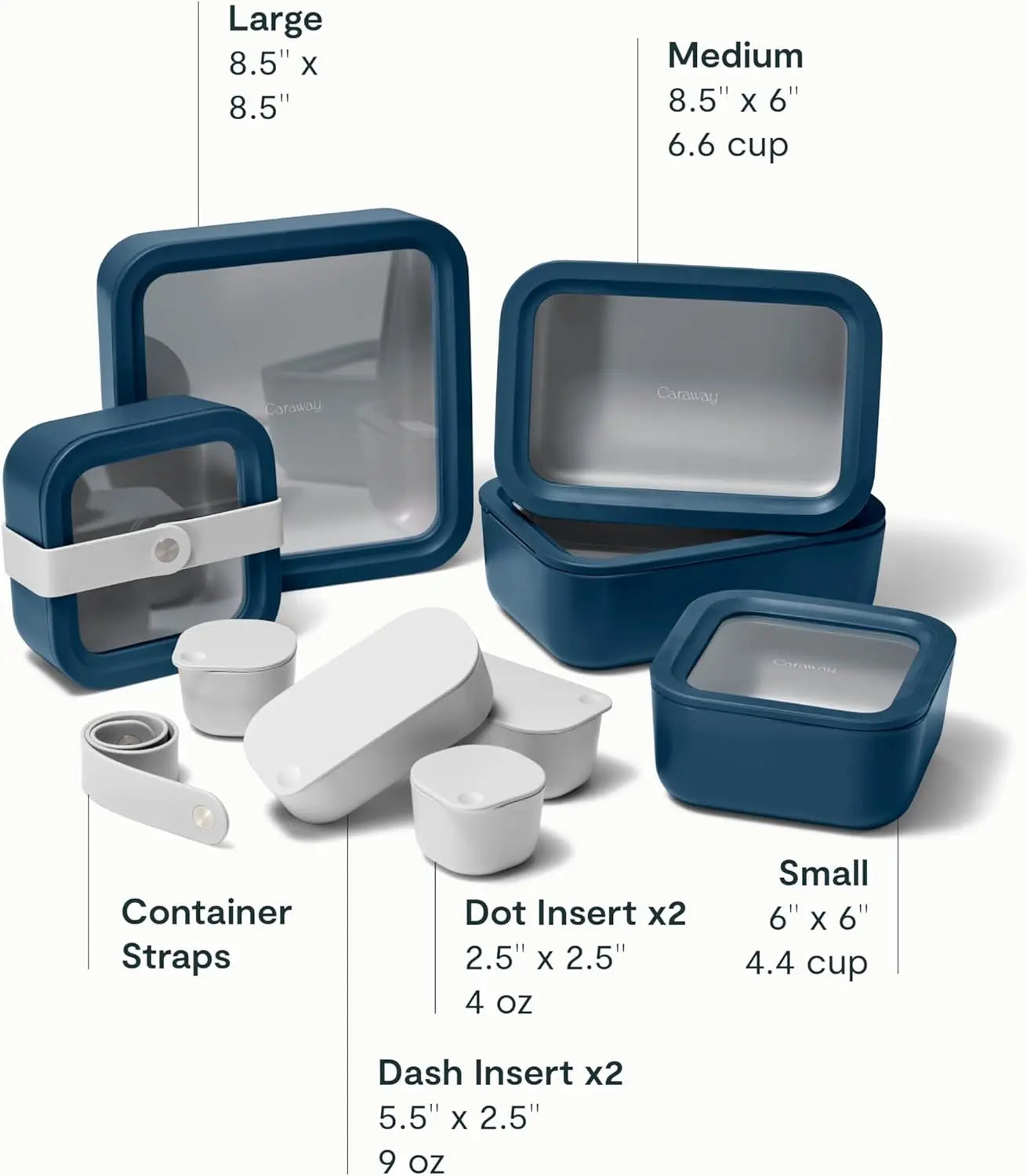 Storage Set, 14 Pieces - Ceramic Coated Food Containers - Easy to Store, Non Toxic Lunch Box Containers with Glass Lids