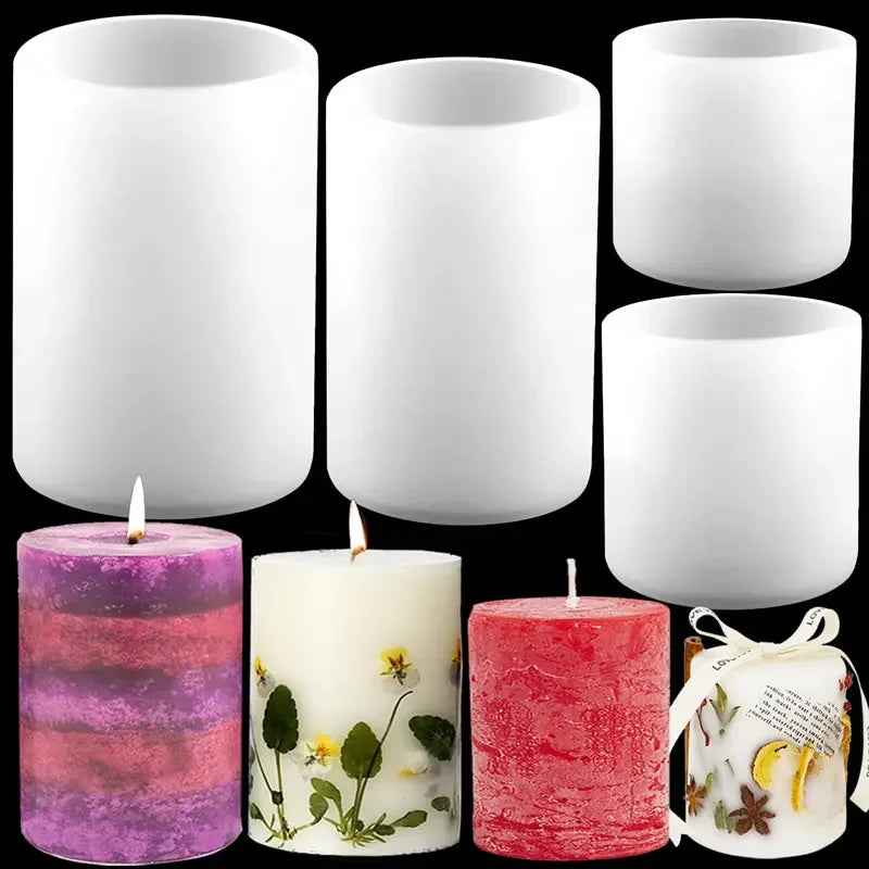 Cylinder Silicone Candle Molds Resin Mould Epoxy Resin Casting Molds for DIY Crafts Wax Candles Making Soaps Clay